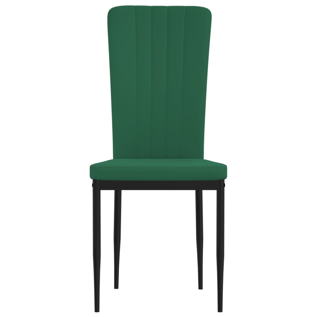 vidaXL Chaises de salle à manger 4 pcs Vert foncé Velours