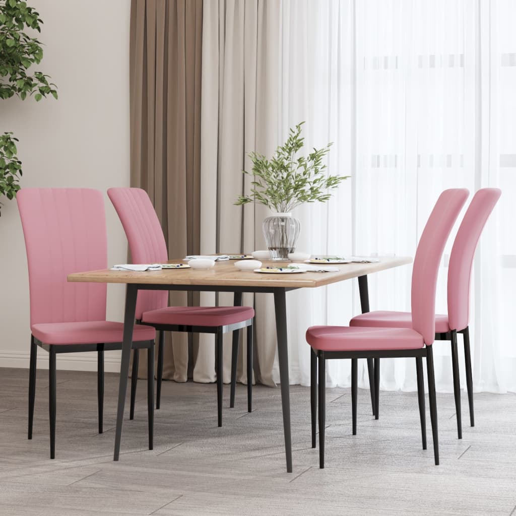 vidaXL Chaises de salle à manger 4 pcs Velours rose