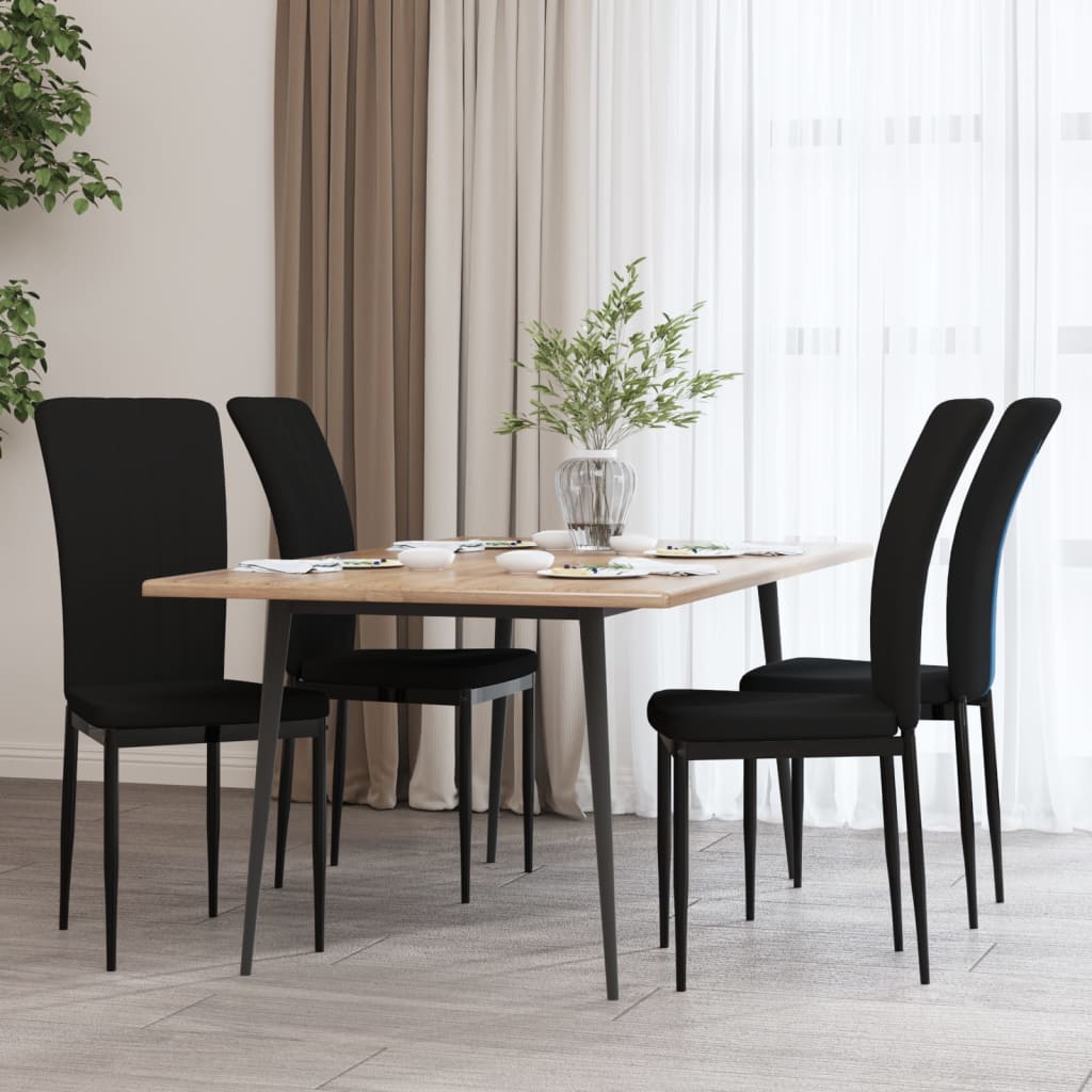vidaXL Esszimmerstühle 4 Stk. Schwarz Samt