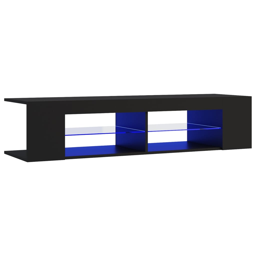 Meuble TV vidaXL avec lumières LED noir 135x39x30 cm