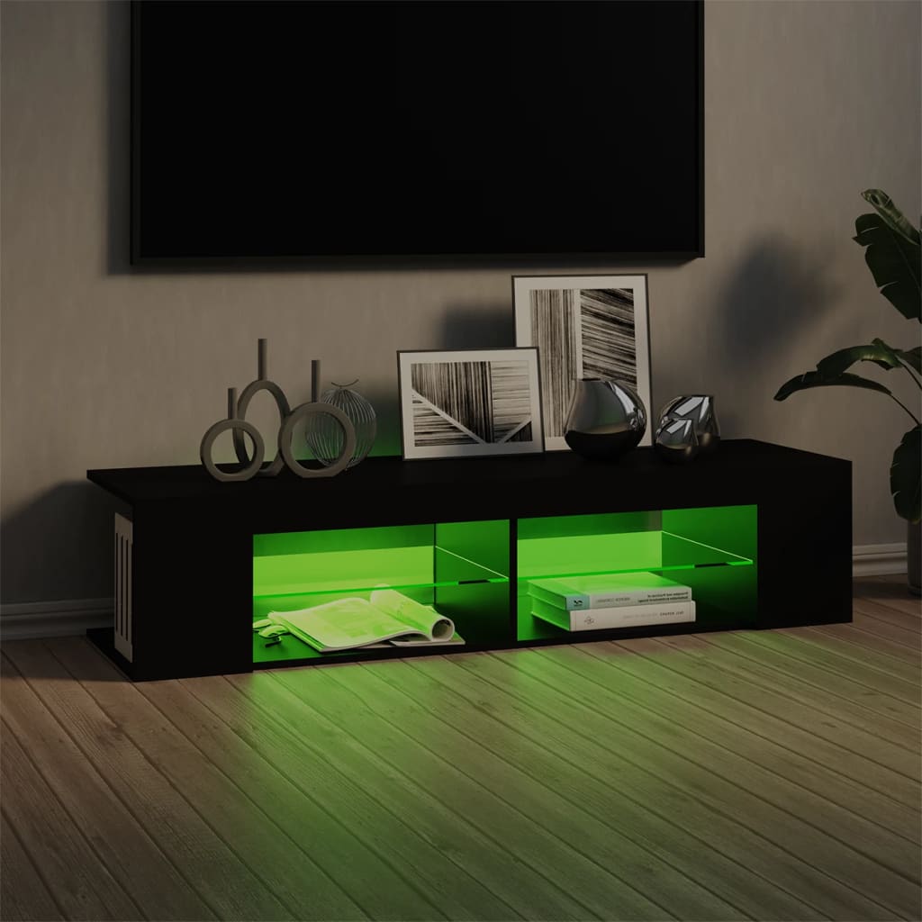 Meuble TV vidaXL avec lumières LED noir 135x39x30 cm