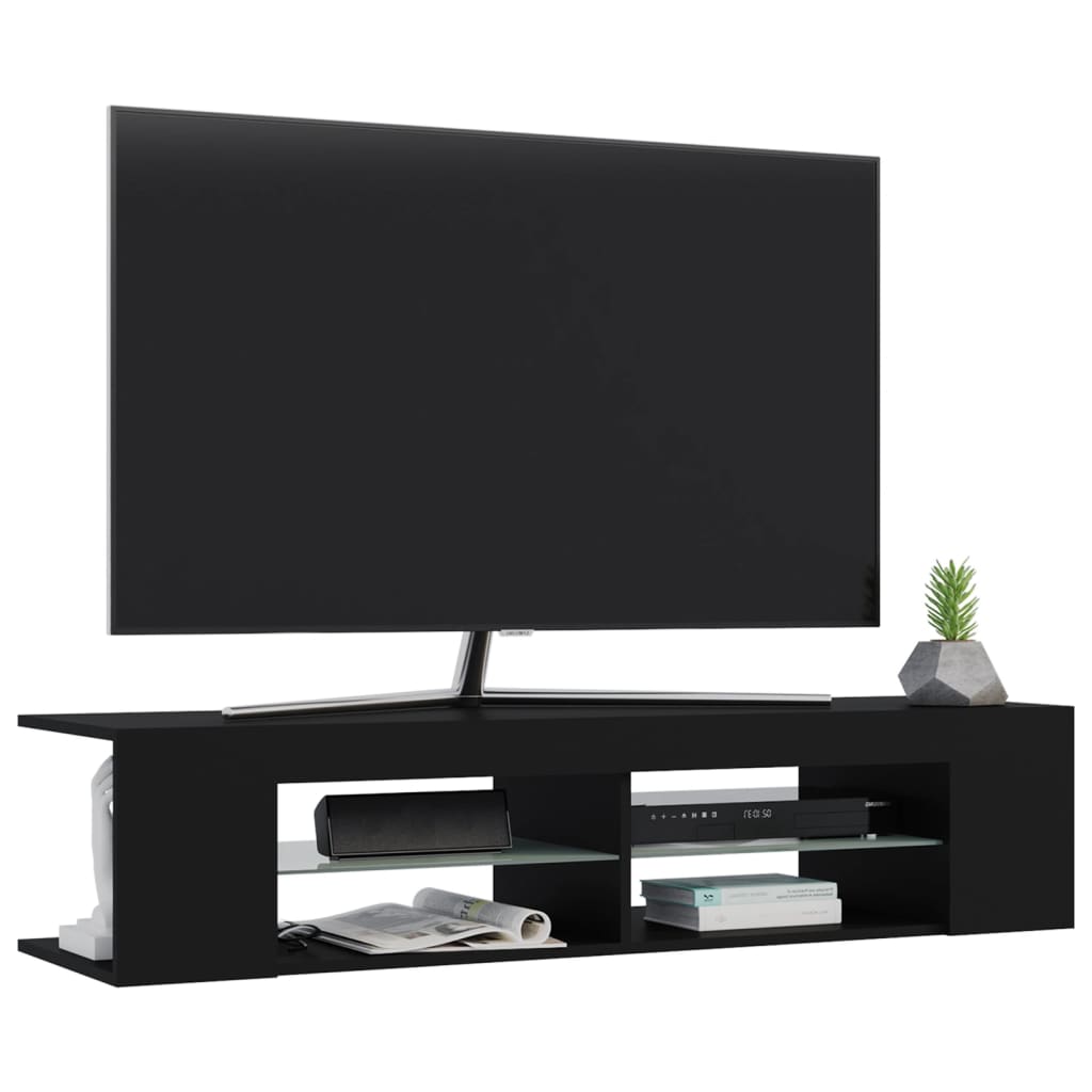 Meuble TV vidaXL avec lumières LED noir 135x39x30 cm