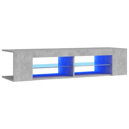 Meuble TV vidaXL avec lumières LED gris béton 135x39x30 cm