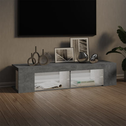 Meuble TV vidaXL avec lumières LED gris béton 135x39x30 cm