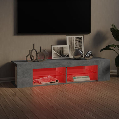 Meuble TV vidaXL avec lumières LED gris béton 135x39x30 cm