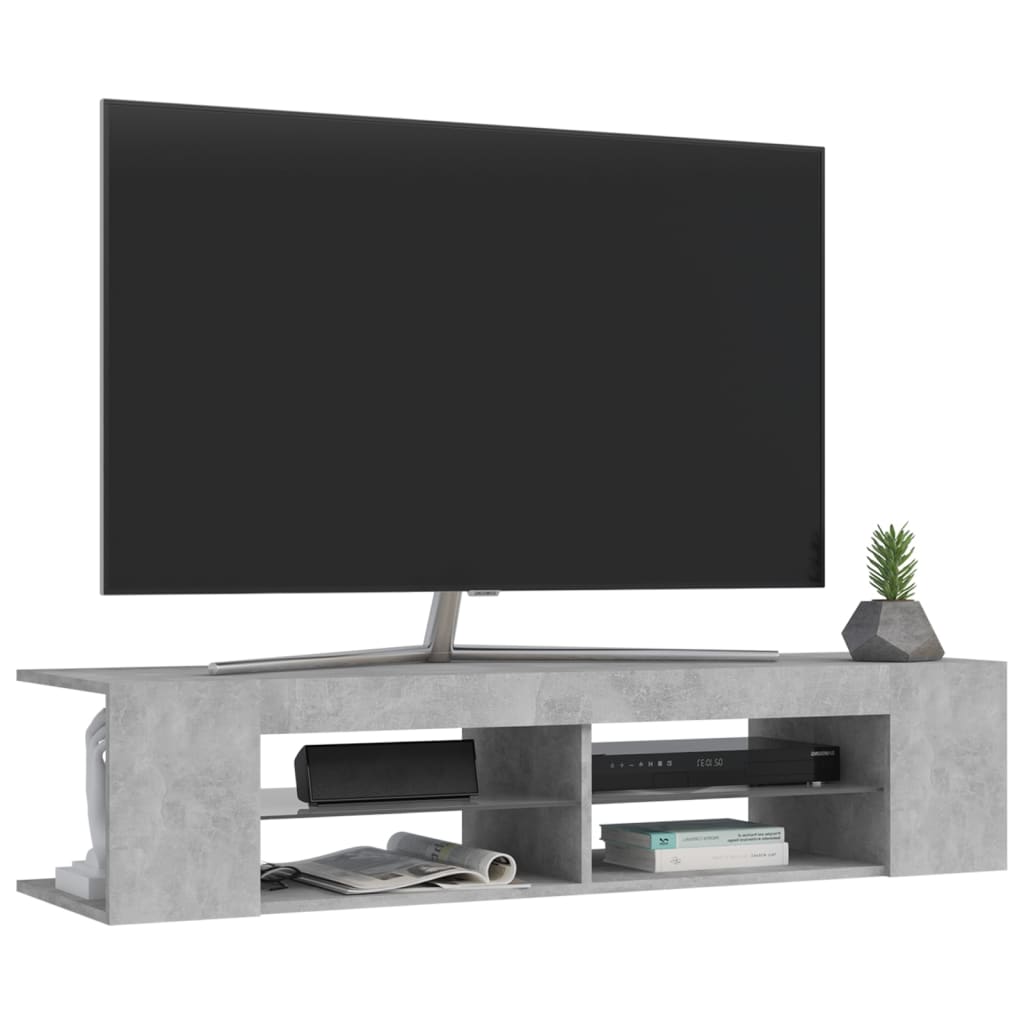 Meuble TV vidaXL avec lumières LED gris béton 135x39x30 cm