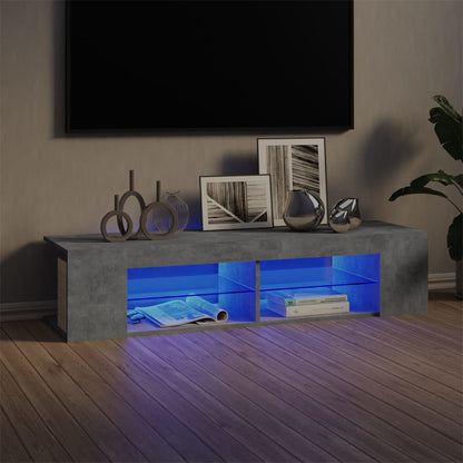 Meuble TV vidaXL avec lumières LED gris béton 135x39x30 cm