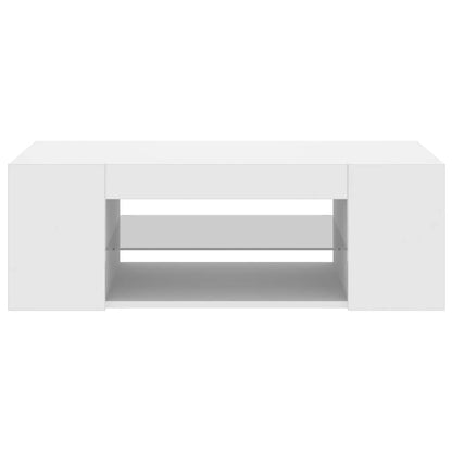 vidaXL TV-Schrank mit LED-Leuchten Weiß 90x39x30 cm
