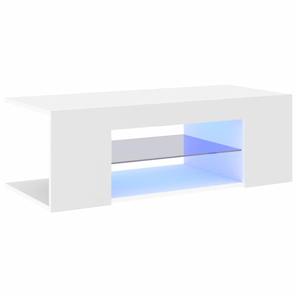 vidaXL TV-Schrank mit LED-Leuchten Weiß 90x39x30 cm