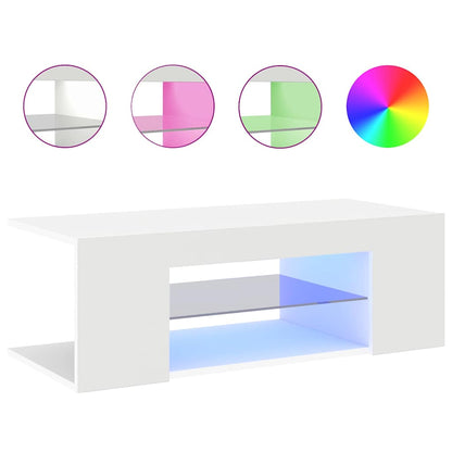 vidaXL TV-Schrank mit LED-Leuchten Weiß 90x39x30 cm