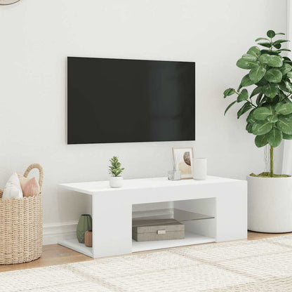 vidaXL TV-Schrank mit LED-Leuchten Weiß 90x39x30 cm