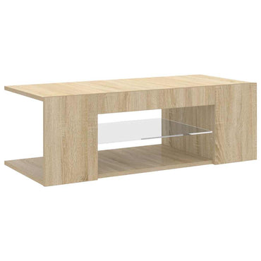 Meuble TV vidaXL avec lumières LED chêne Sonoma 90x39x30 cm