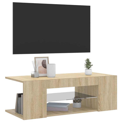 Meuble TV vidaXL avec lumières LED chêne Sonoma 90x39x30 cm