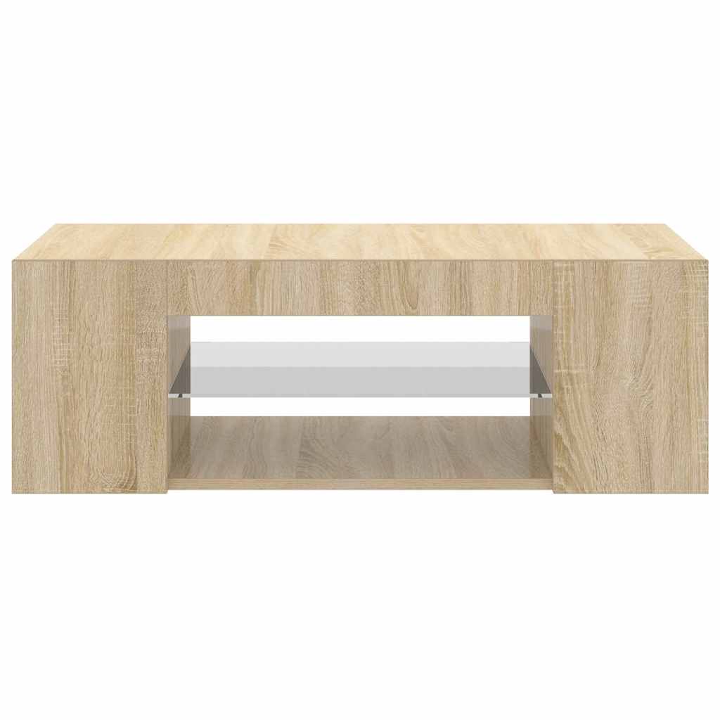 Meuble TV vidaXL avec lumières LED chêne Sonoma 90x39x30 cm
