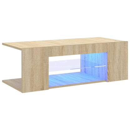 Meuble TV vidaXL avec lumières LED chêne Sonoma 90x39x30 cm