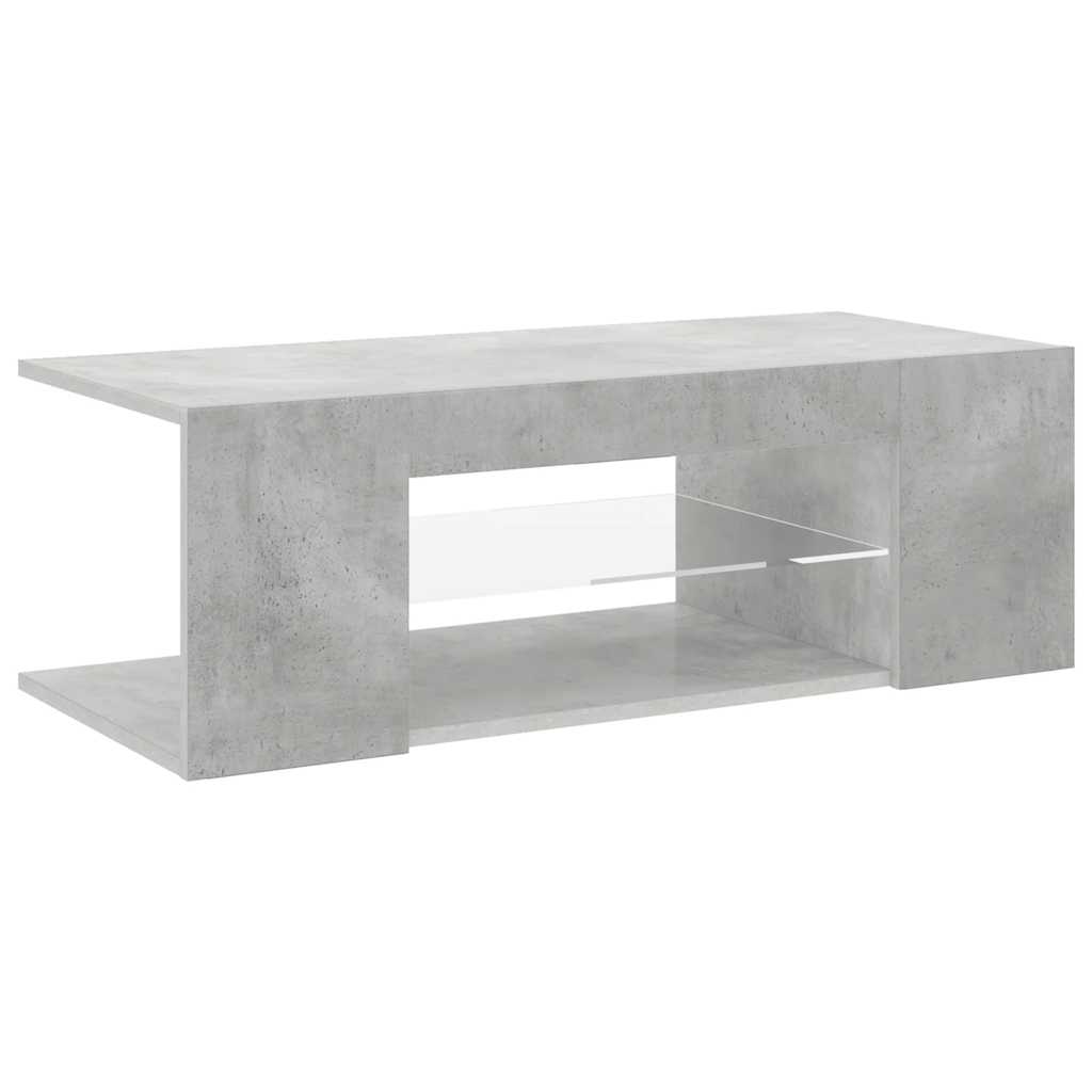 vidaXL Meuble TV avec lumières LED Gris béton 90x39x30 cm