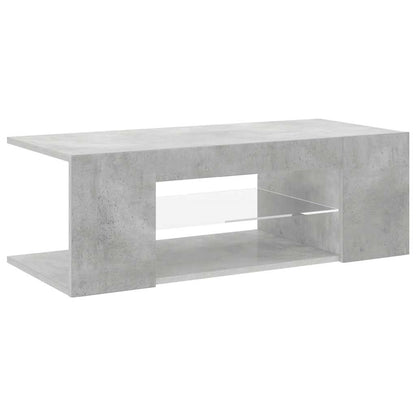vidaXL Meuble TV avec lumières LED Gris béton 90x39x30 cm