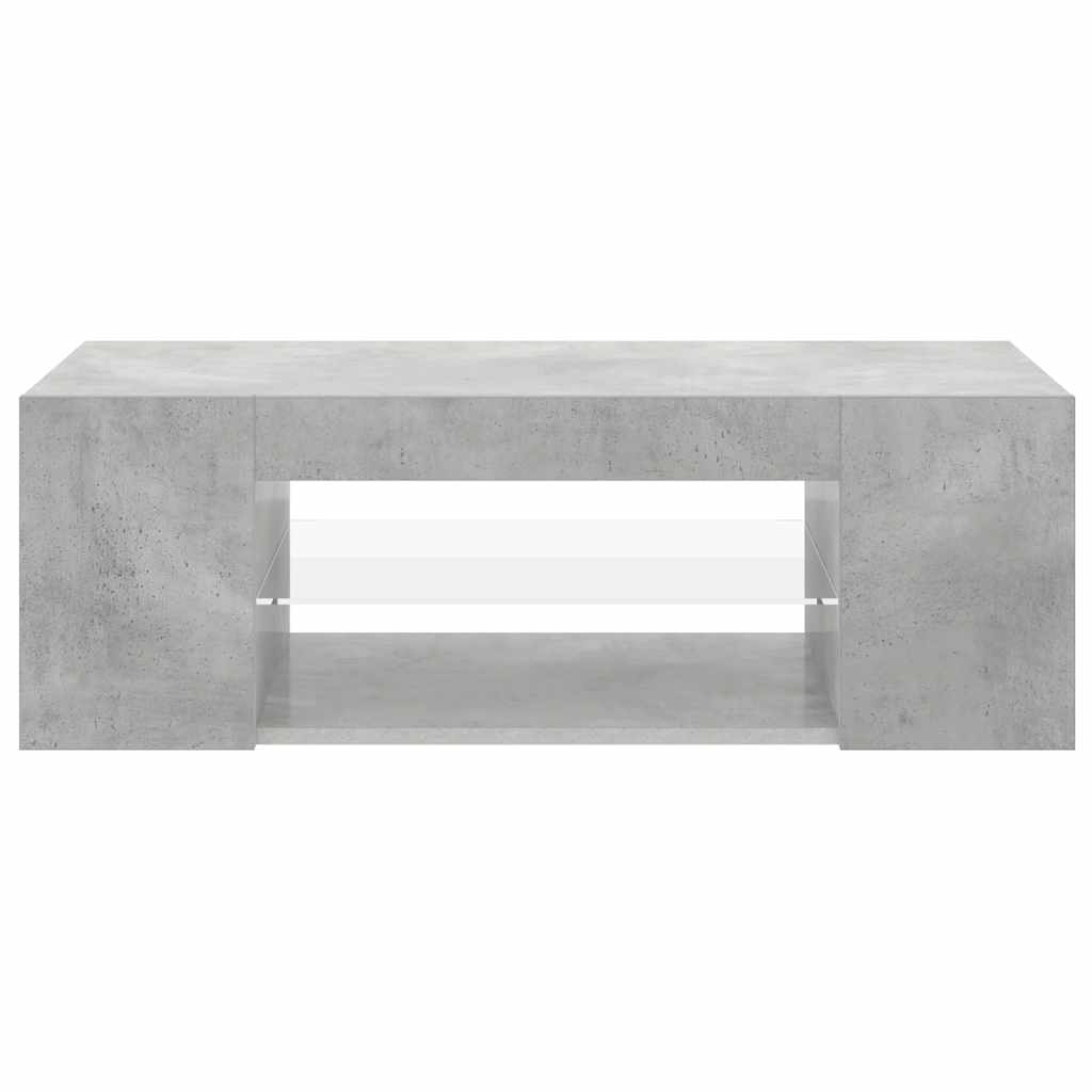 vidaXL Meuble TV avec lumières LED Gris béton 90x39x30 cm