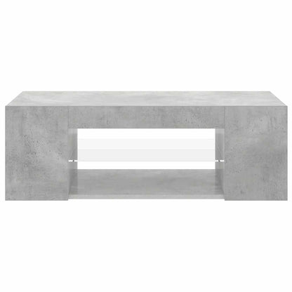 vidaXL Meuble TV avec lumières LED Gris béton 90x39x30 cm