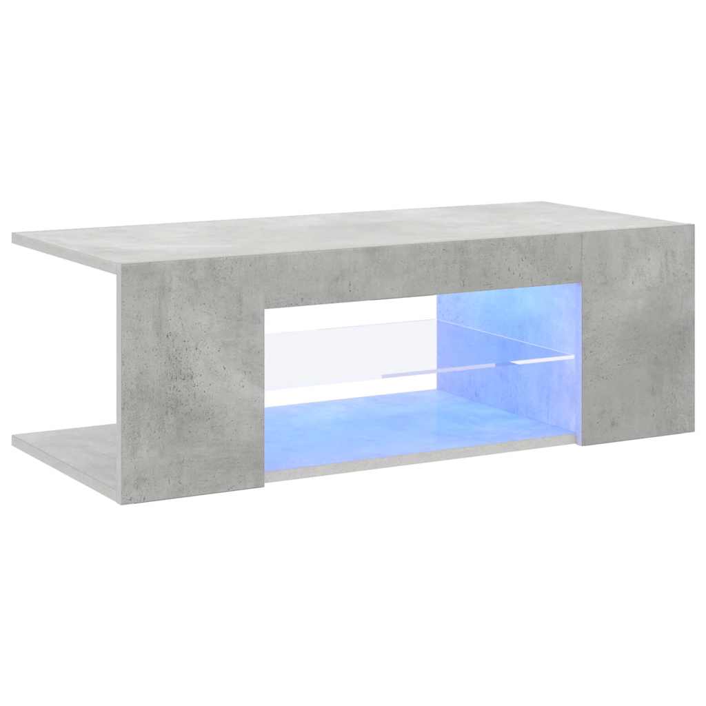 vidaXL Meuble TV avec lumières LED Gris béton 90x39x30 cm