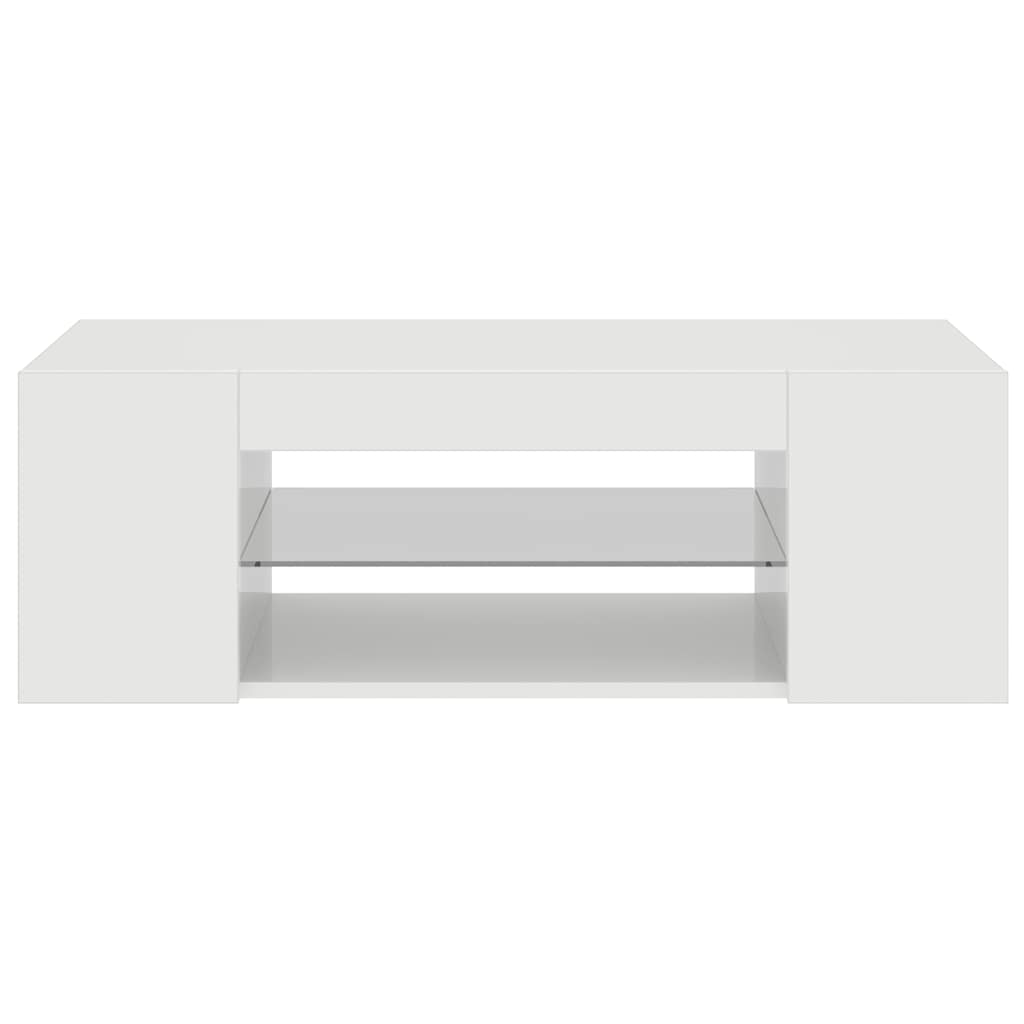 Meuble TV vidaXL avec lumières LED blanc brillant 90x39x30 cm
