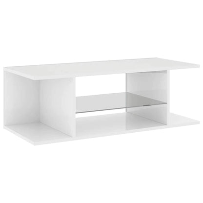 Meuble TV vidaXL avec lumières LED blanc brillant 90x39x30 cm