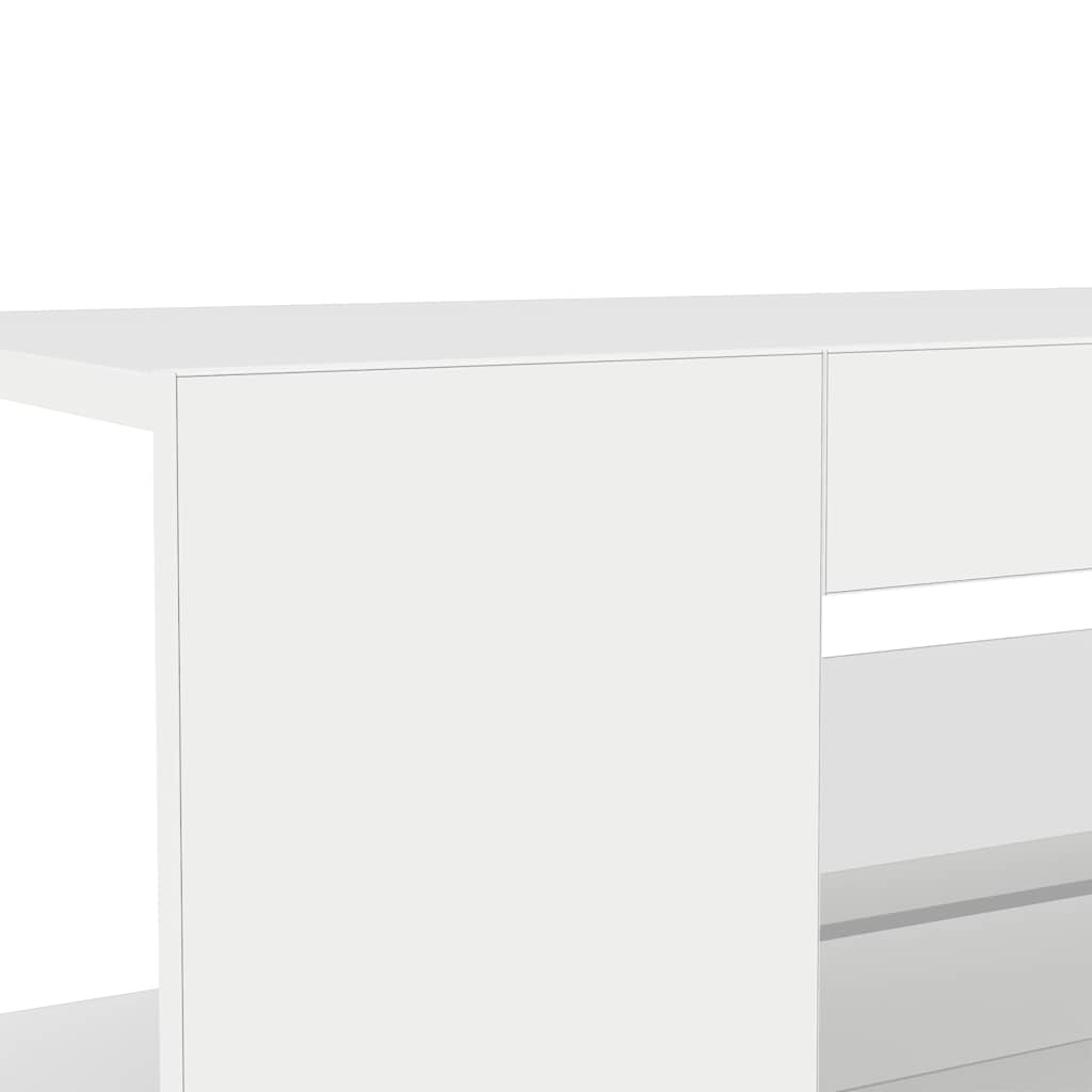 Meuble TV vidaXL avec lumières LED blanc brillant 90x39x30 cm