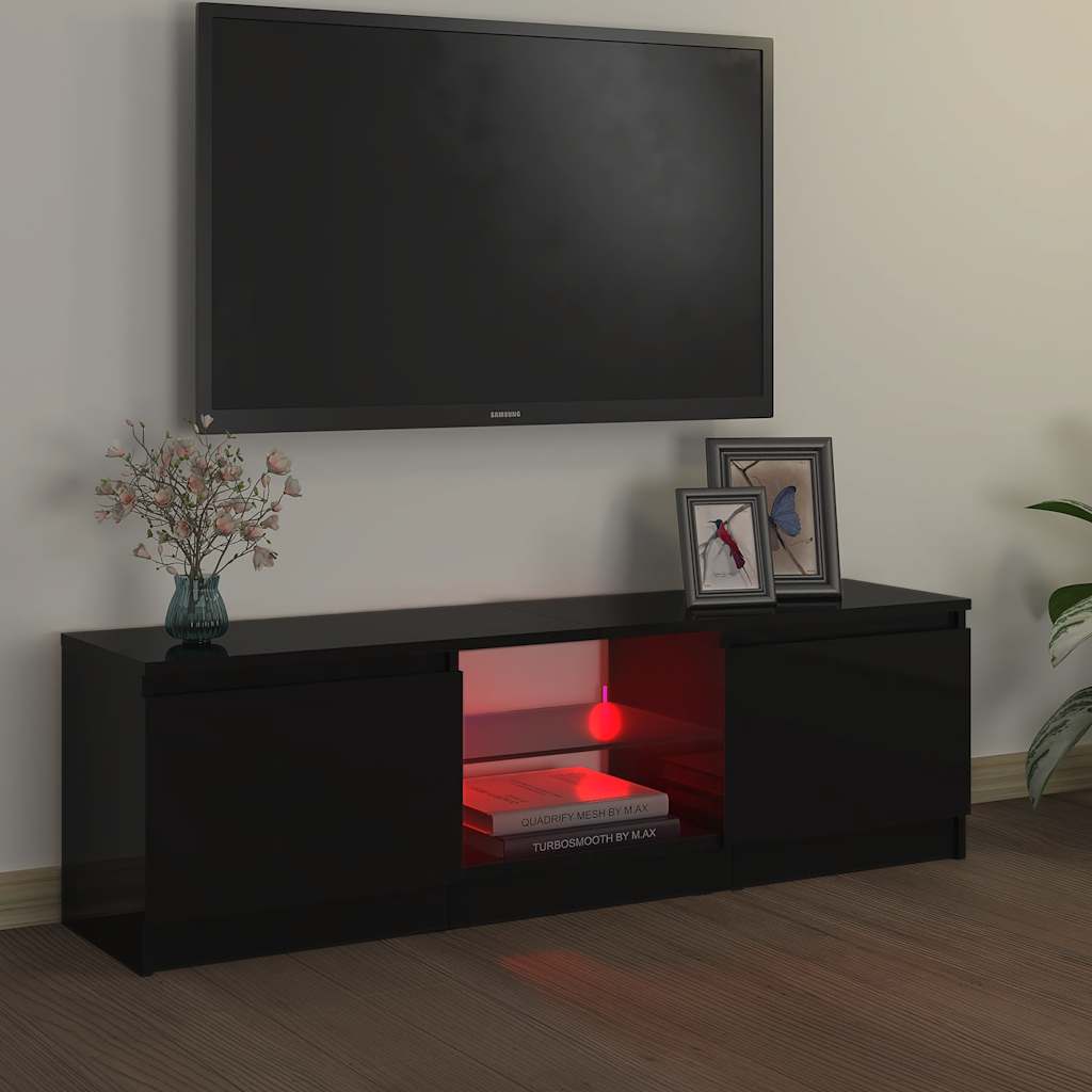 Meuble TV vidaXL avec lumières LED Noir 120x30x36 cm