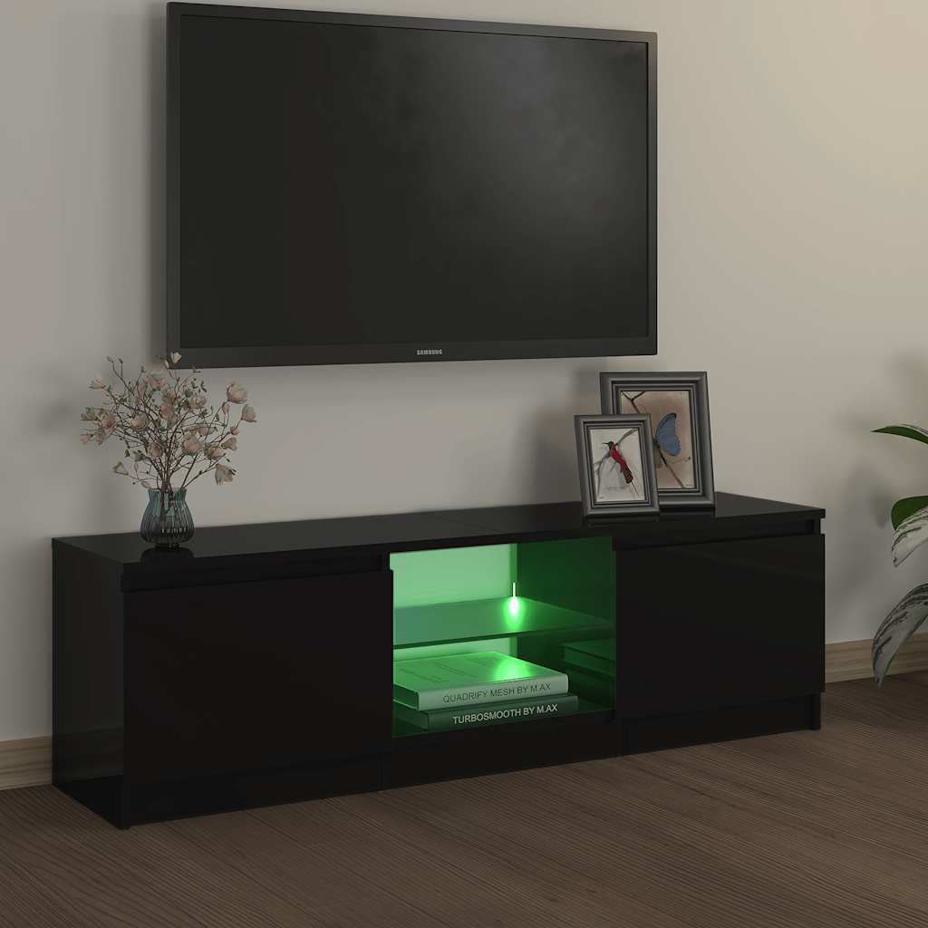 Meuble TV vidaXL avec lumières LED Noir 120x30x36 cm
