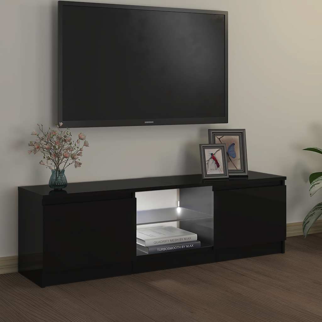 Meuble TV vidaXL avec lumières LED Noir 120x30x36 cm