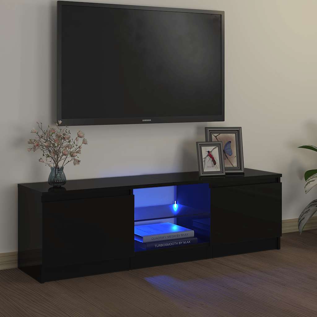 Meuble TV vidaXL avec lumières LED Noir 120x30x36 cm