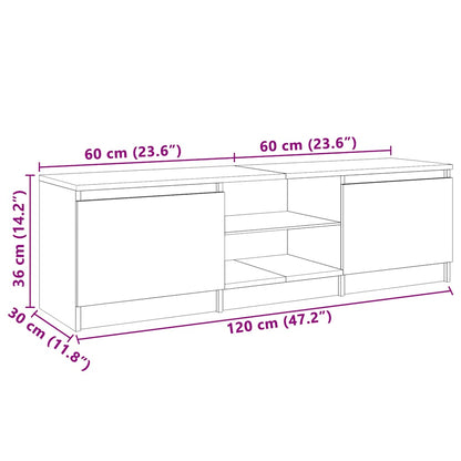 Meuble TV vidaXL avec lumières LED Noir 120x30x36 cm