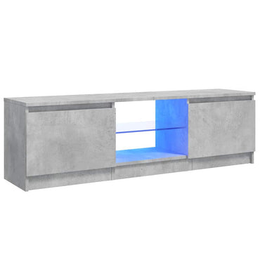 Meuble TV vidaXL avec lumières LED gris béton 120x30x36 cm