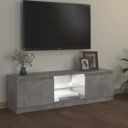 Meuble TV vidaXL avec lumières LED gris béton 120x30x36 cm