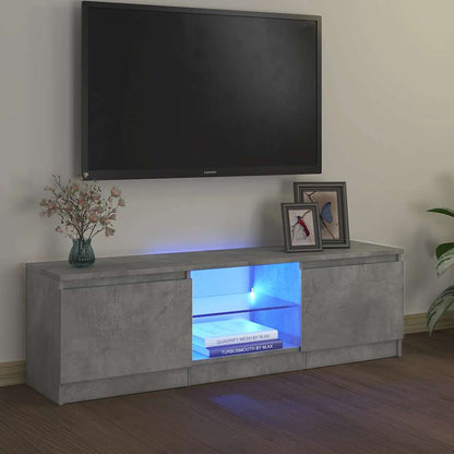 Meuble TV vidaXL avec lumières LED gris béton 120x30x36 cm