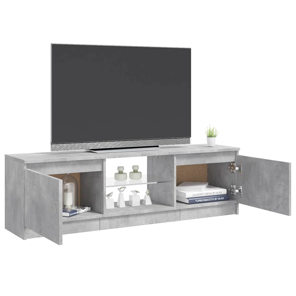 Meuble TV vidaXL avec lumières LED gris béton 120x30x36 cm