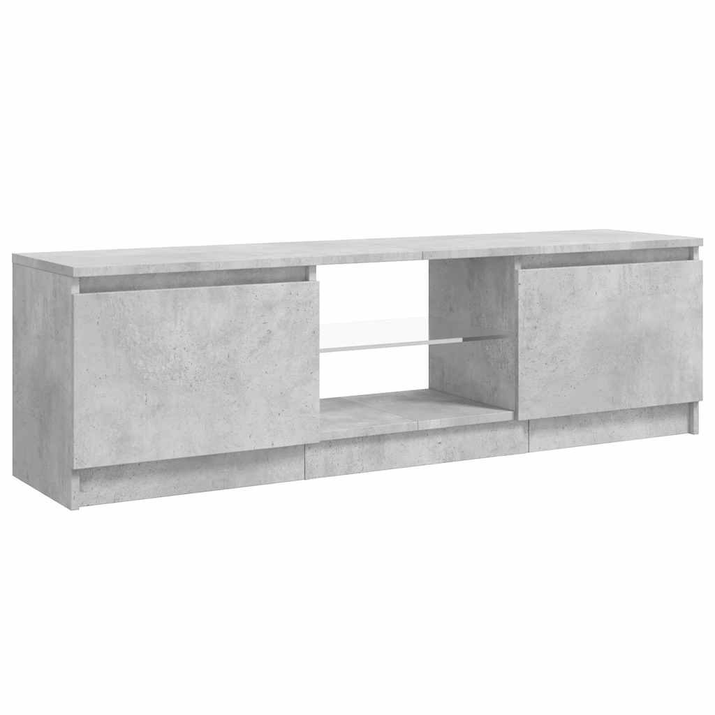 Meuble TV vidaXL avec lumières LED gris béton 120x30x36 cm