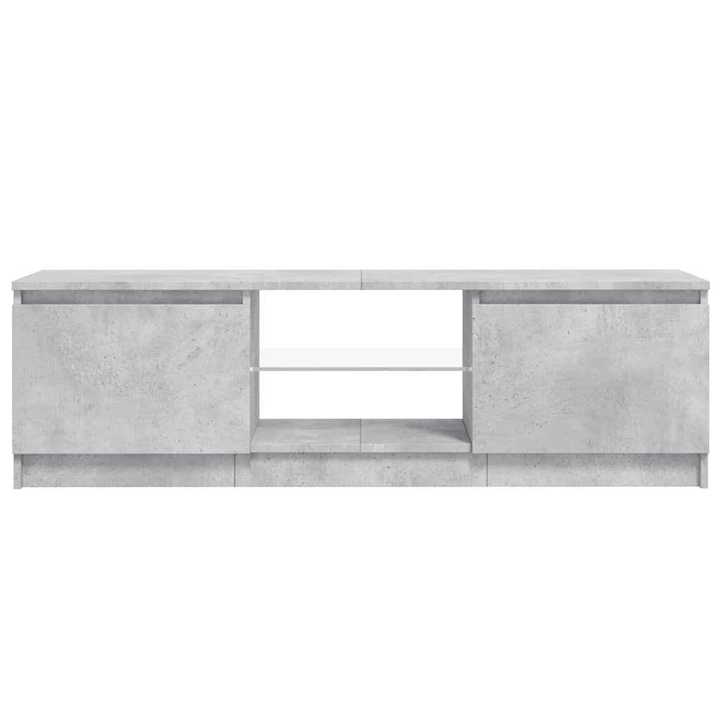 Meuble TV vidaXL avec lumières LED gris béton 120x30x36 cm