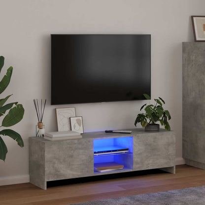 Meuble TV vidaXL avec lumières LED gris béton 120x30x36 cm