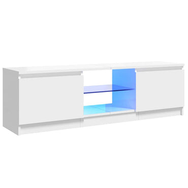Meuble TV vidaXL avec lumières LED blanc brillant 120x30x36 cm