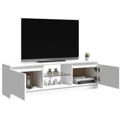Meuble TV vidaXL avec lumières LED blanc brillant 120x30x36 cm