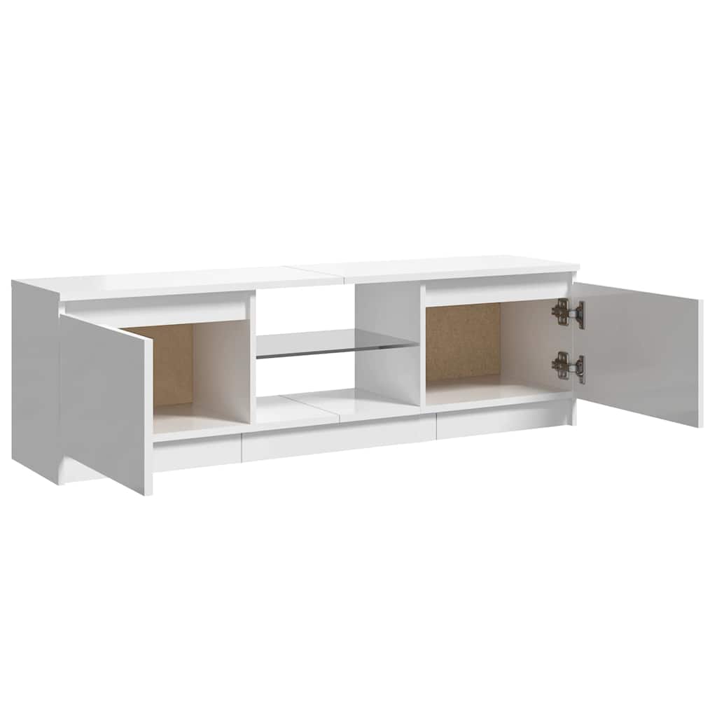 Meuble TV vidaXL avec lumières LED blanc brillant 120x30x36 cm