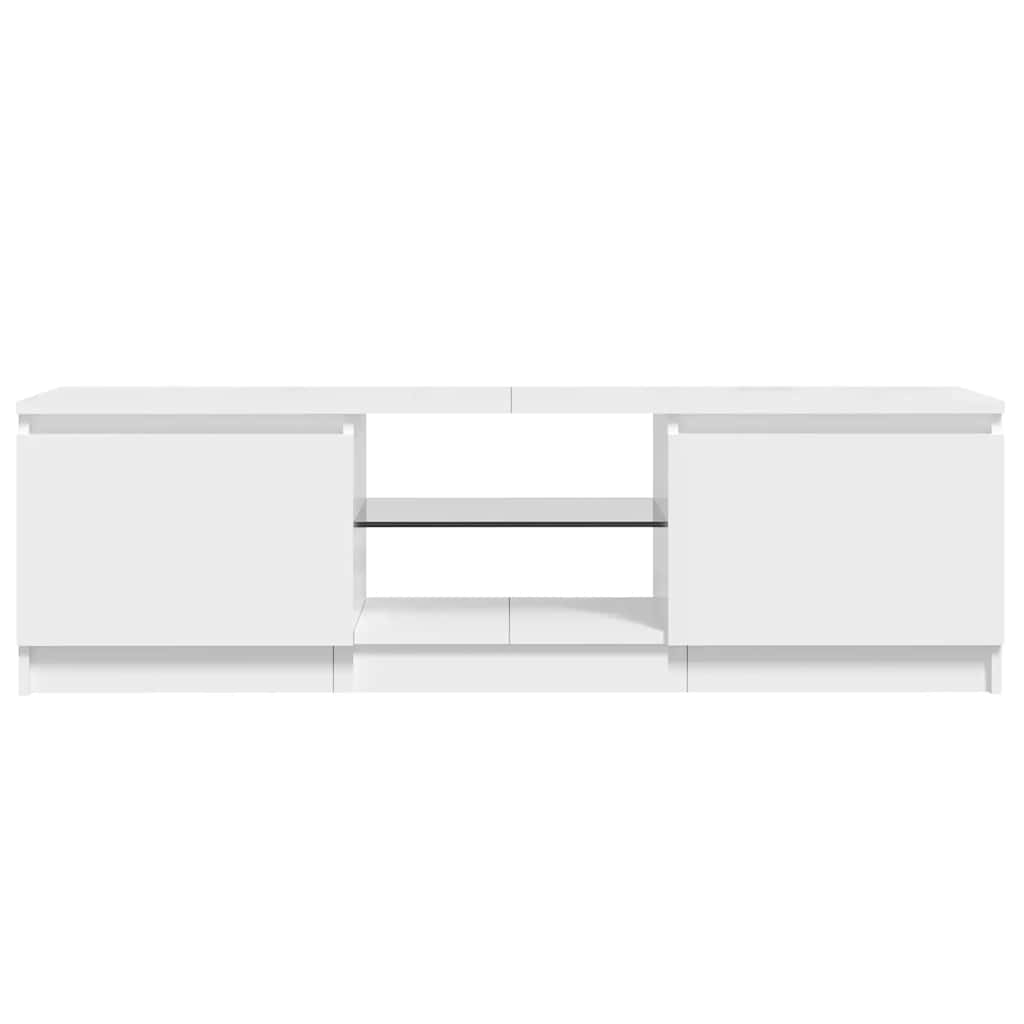 Meuble TV vidaXL avec lumières LED blanc brillant 120x30x36 cm