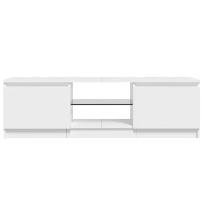 Meuble TV vidaXL avec lumières LED blanc brillant 120x30x36 cm