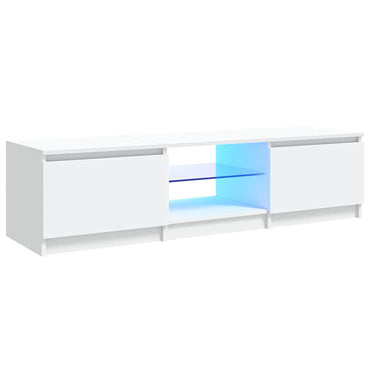 vidaXL Meuble TV avec lumières LED Blanc 140x40x36 cm
