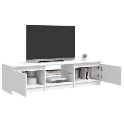 vidaXL Meuble TV avec lumières LED Blanc 140x40x36 cm