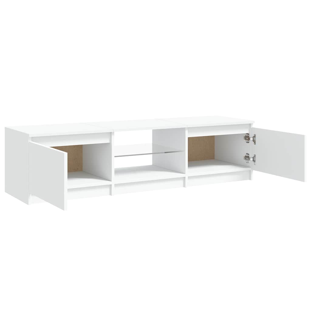 vidaXL Meuble TV avec lumières LED Blanc 140x40x36 cm