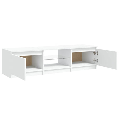 vidaXL Meuble TV avec lumières LED Blanc 140x40x36 cm