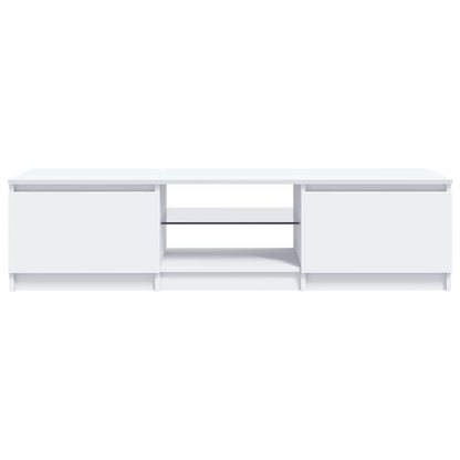 vidaXL Meuble TV avec lumières LED Blanc 140x40x36 cm