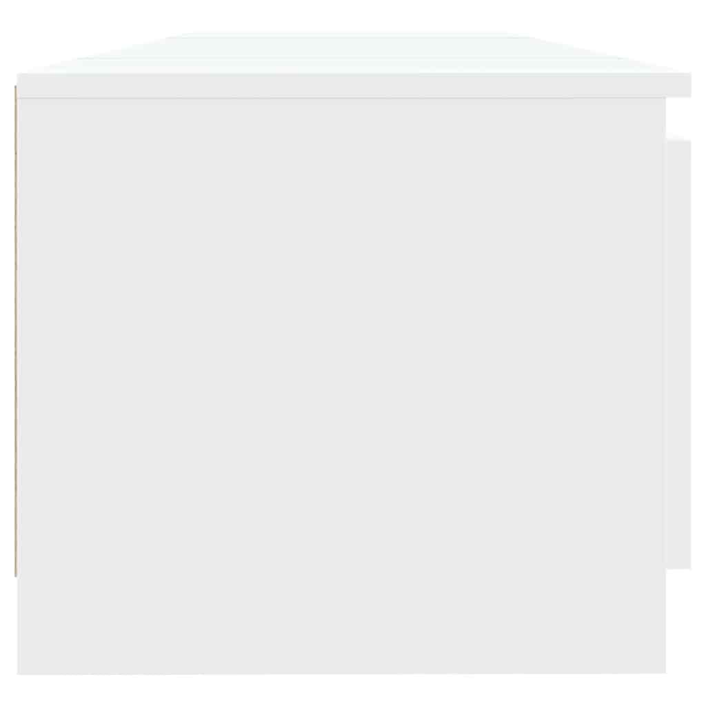 vidaXL Meuble TV avec lumières LED Blanc 140x40x36 cm